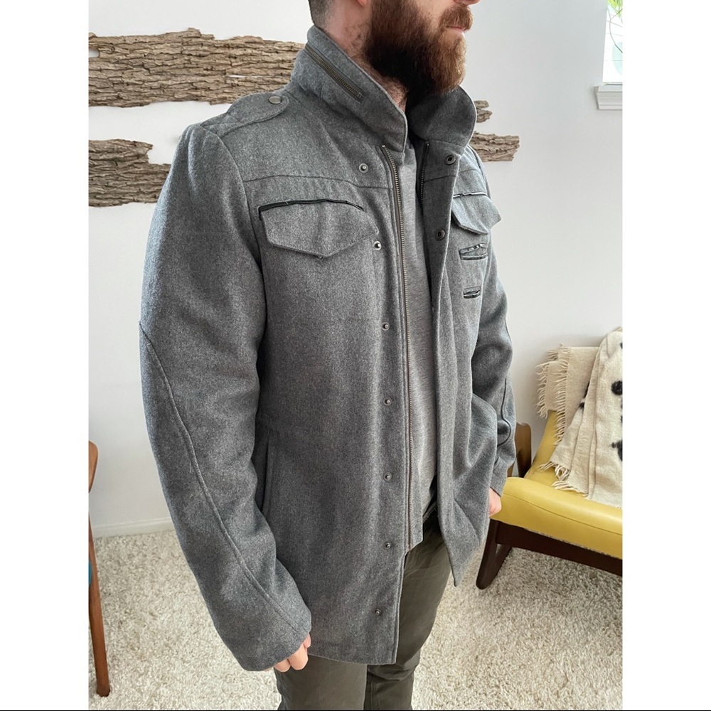 Military style wool coat